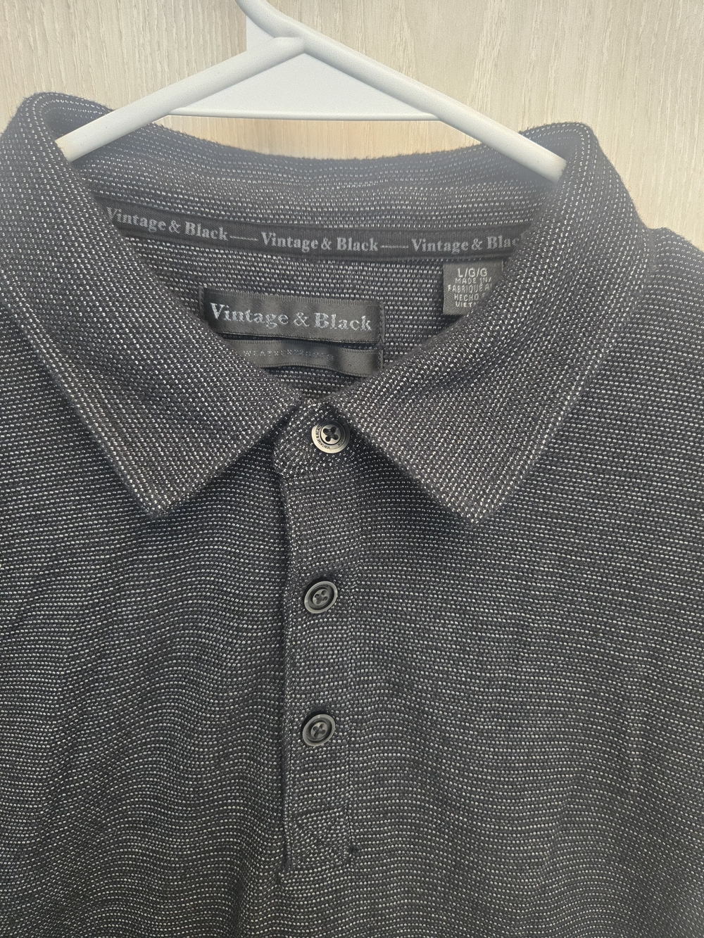 Weatherproof Vintage & Black Charcoal Heather Polo